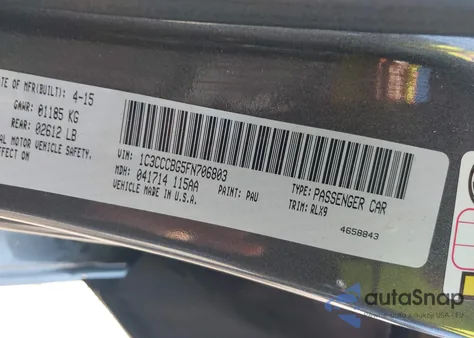 2015 Chrysler 200 S from USA, damaged, VIN 1C3CCCBG5FN706803